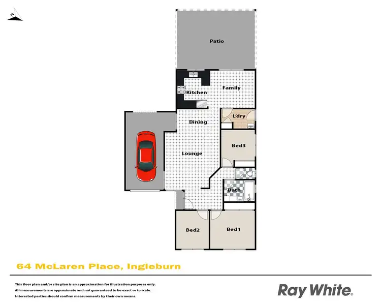 Floorplan of Homely semi-detached listing, 64 McLaren Place, Ingleburn NSW 2565