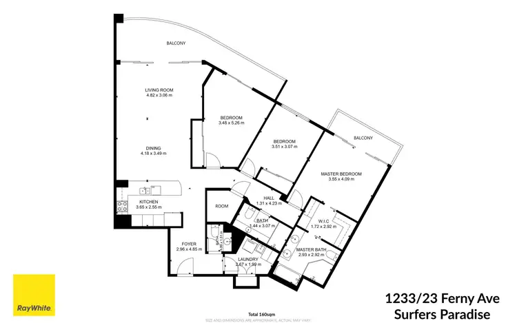 Floorplan of Homely apartment listing, 1233/23 Ferny Avenue, Surfers Paradise QLD 4217