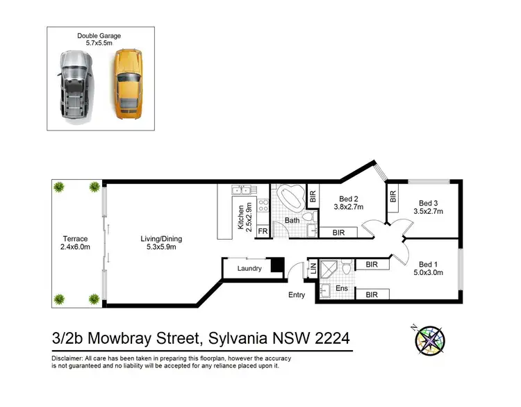 Floorplan of Homely apartment listing, 3a/2b Mowbray Street, Sylvania NSW 2224