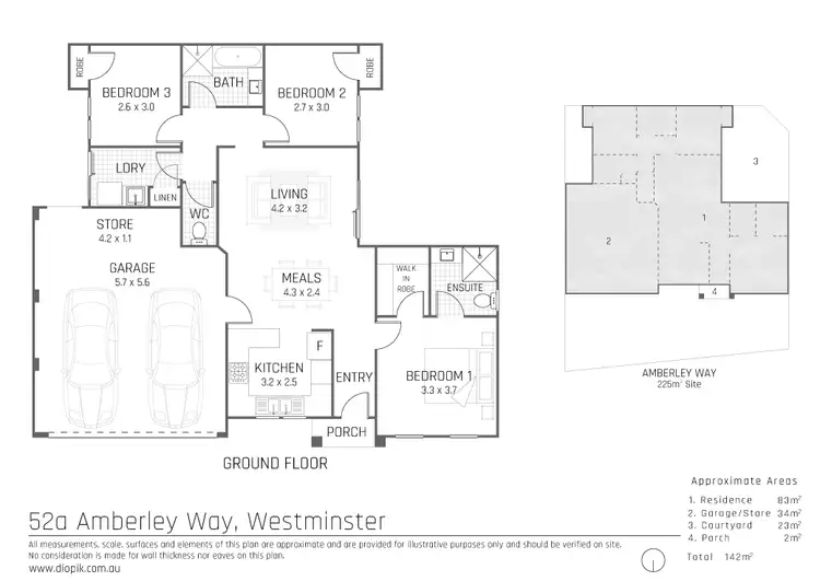 Floorplan of Homely villa listing, 52A Amberley Way, Westminster WA 6061
