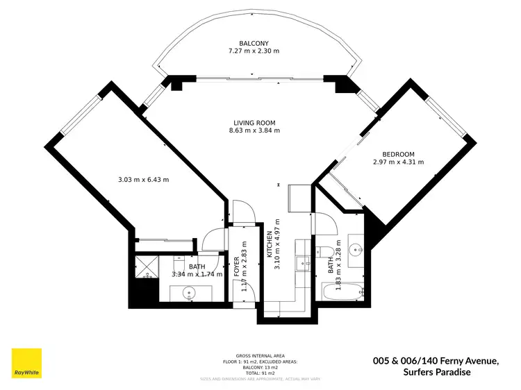 Floorplan of Homely apartment listing, 005,006/140-144 Ferny Avenue, Surfers Paradise QLD 4217