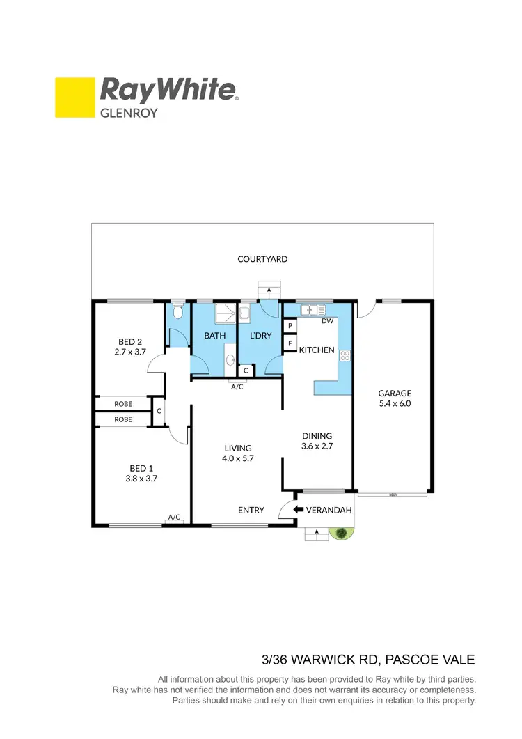 Floorplan of Homely unit listing, 3/36 Warwick Road, Pascoe Vale VIC 3044