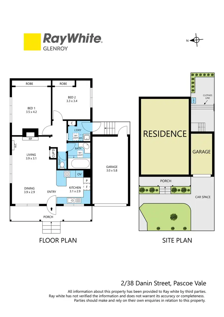 Floorplan of Homely unit listing, 2/38 Danin Street, Pascoe Vale VIC 3044