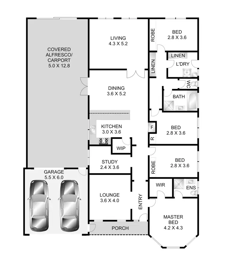 Floorplan of Homely house listing, 18 Raymond George Place, Lara VIC 3212