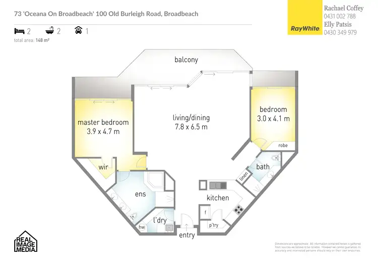 Floorplan of Homely apartment listing, 73/100 Oceana on Broadbeach 100 Old Burleigh Road, Broadbeach QLD 4218