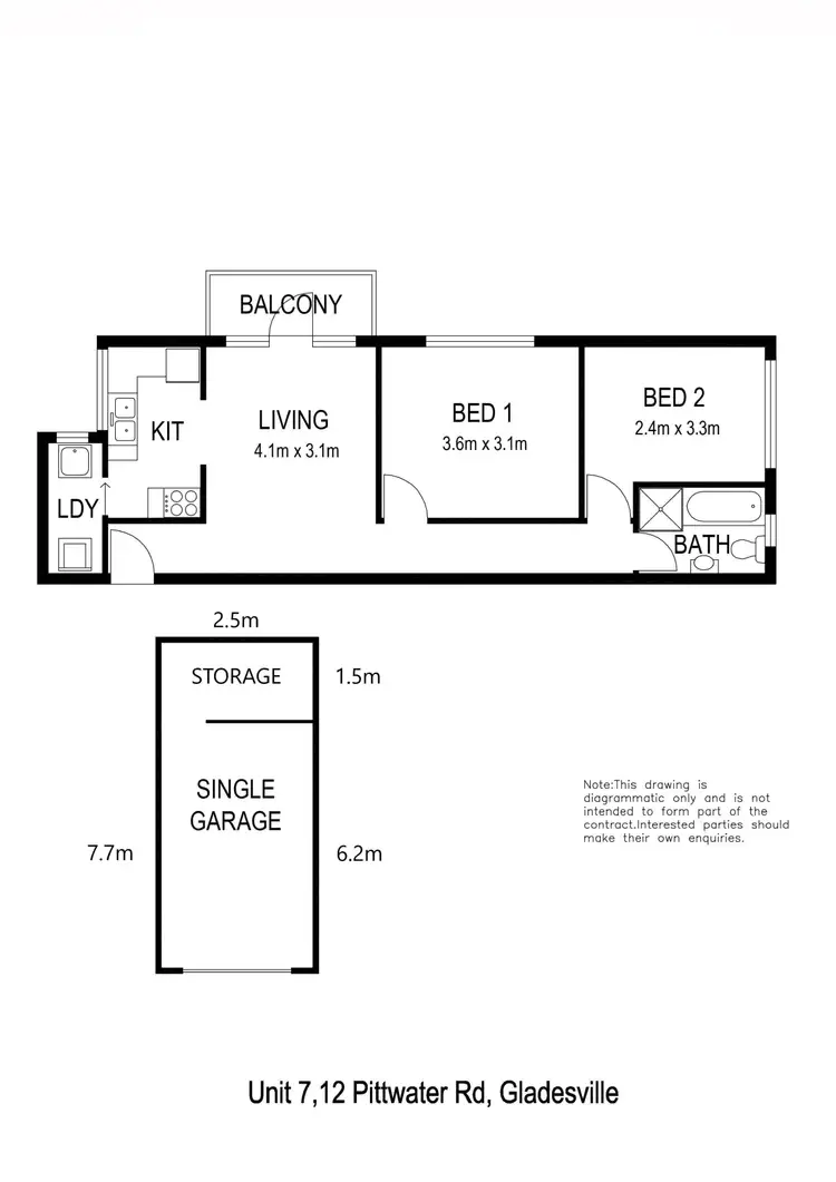 Floorplan of Homely apartment listing, 7/12 Pittwater Road, Gladesville NSW 2111