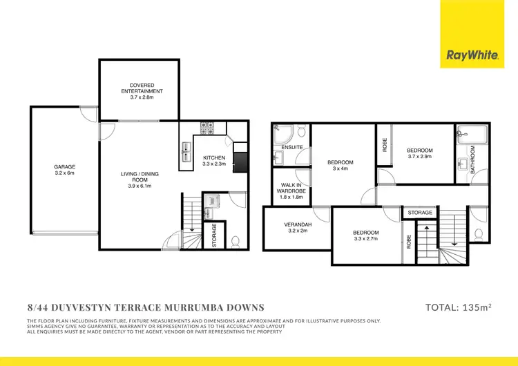 Floorplan of Homely townhouse listing, 8/44 Duyvestyn Terrace, Murrumba Downs QLD 4503