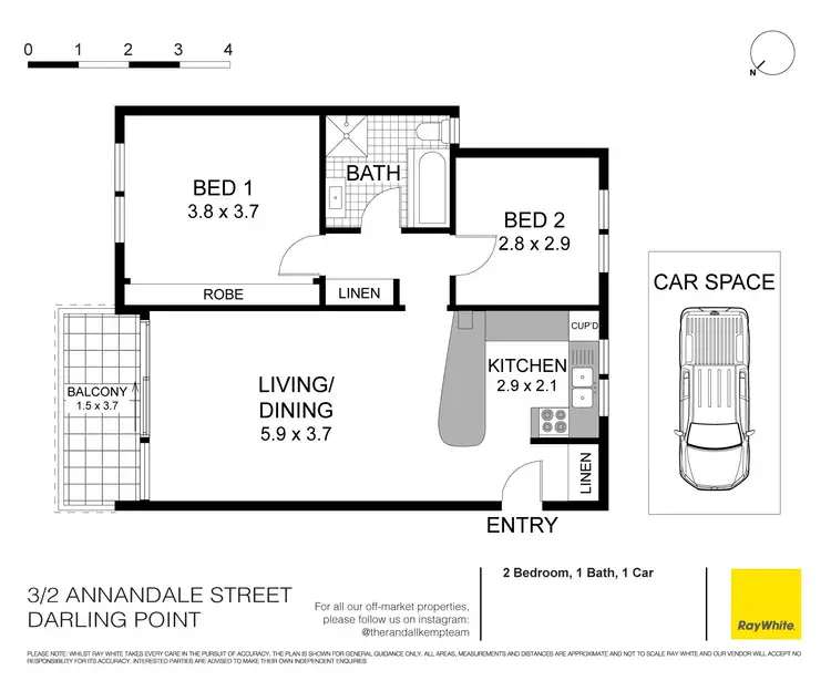 Floorplan of Homely apartment listing, 3/2 Annandale Street, Darling Point NSW 2027