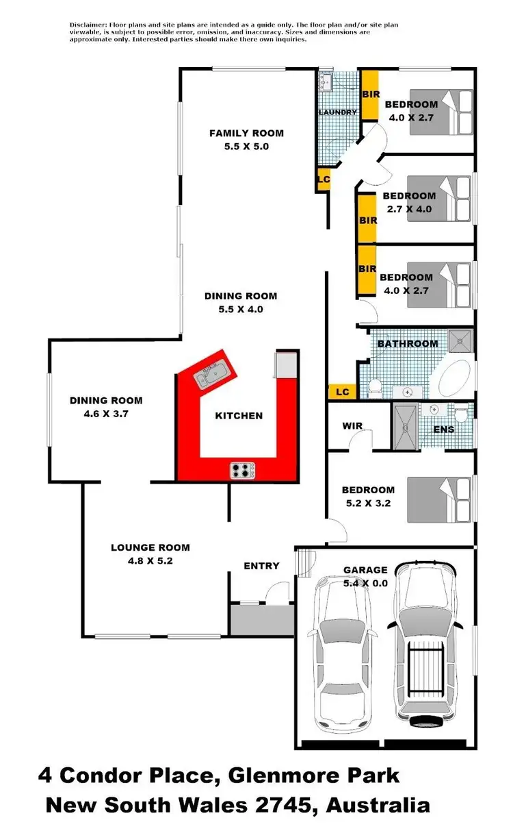 Floorplan of Homely house listing, 4 Condor Place, Glenmore Park NSW 2745