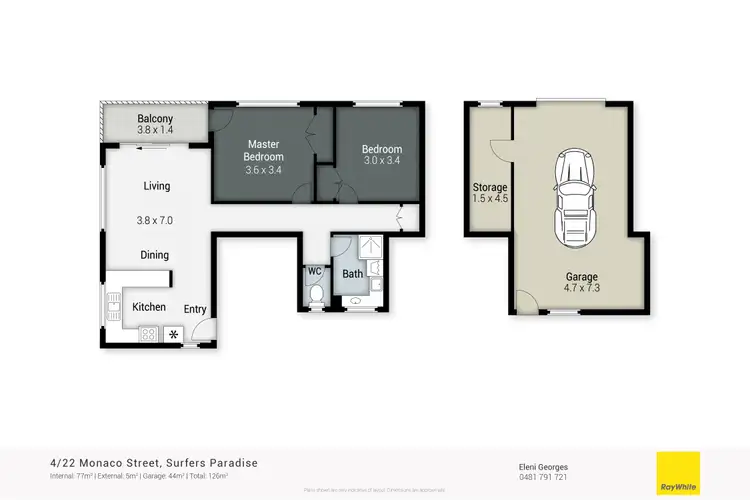 Floorplan of Homely unit listing, 4/22 Monaco Street, Surfers Paradise QLD 4217