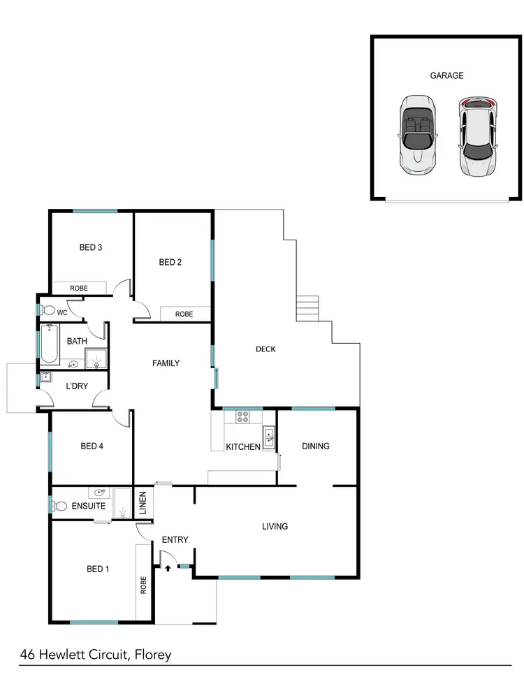 Floorplan of Homely house listing, 46 Hewlett Circuit, Florey ACT 2615