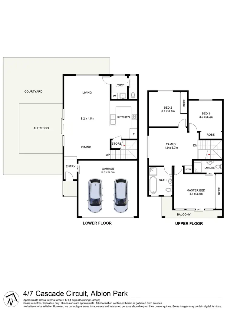 Floorplan of Homely townhouse listing, 4/7 Cascade Circuit, Albion Park NSW 2527
