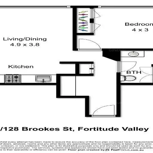 Floorplan of Homely apartment listing, 608/128 Brookes Street, Fortitude Valley QLD 4006