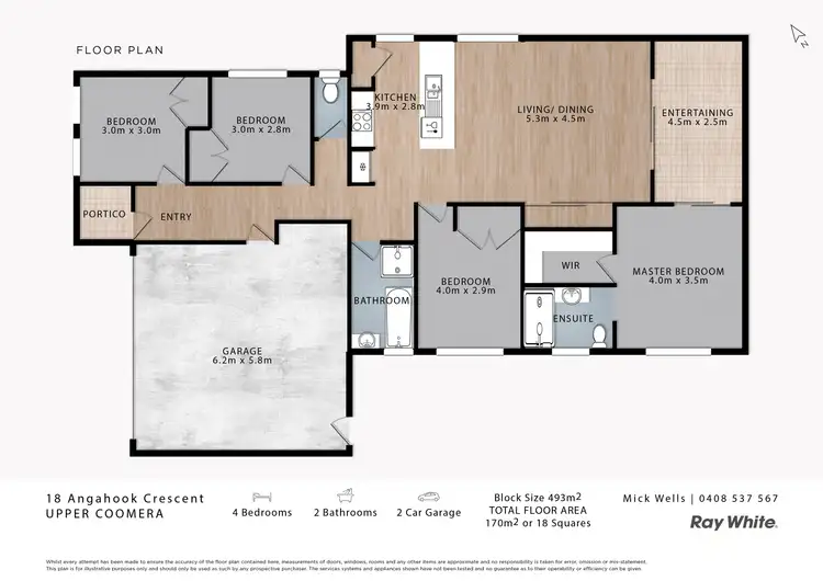Floorplan of Homely house listing, 18 Angahook Crescent, Upper Coomera QLD 4209