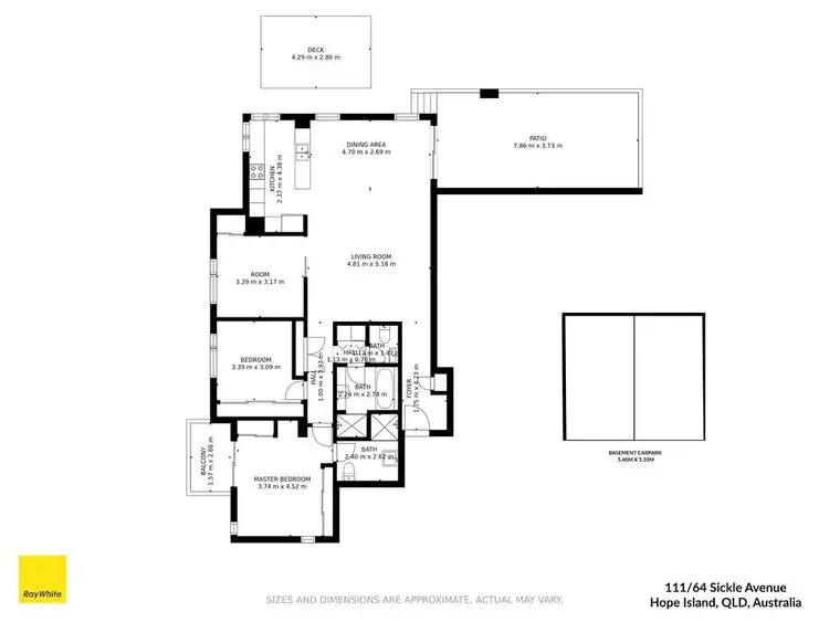 Floorplan of Homely apartment listing, 111/64-66 Sickle Avenue, Hope Island QLD 4212