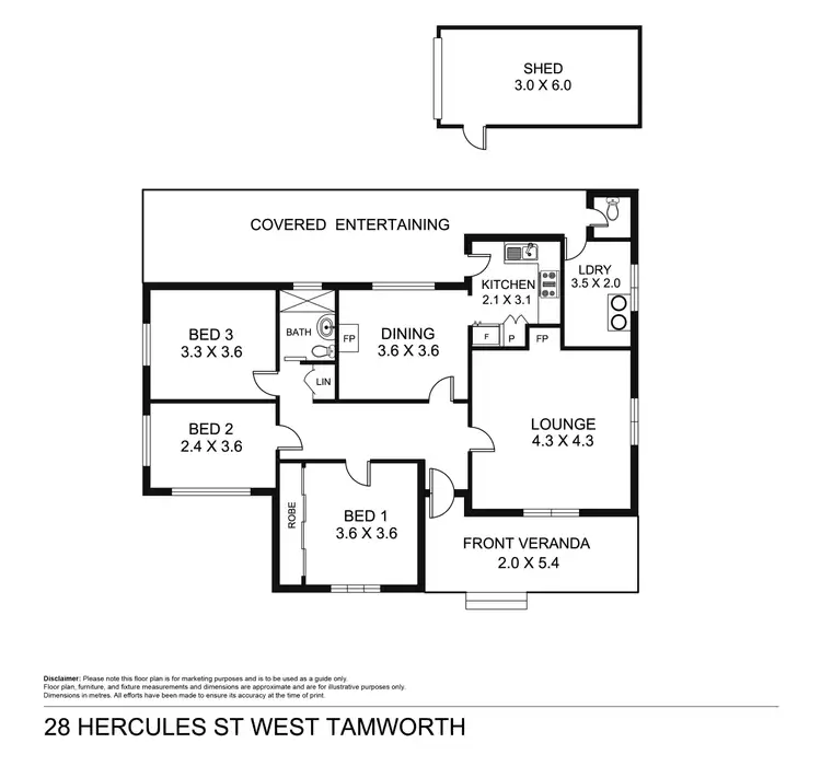 Floorplan of Homely house listing, 28 Hercules Street, Tamworth NSW 2340