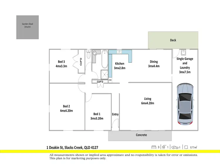 Floorplan of Homely house listing, 1 Deakin Street, Slacks Creek QLD 4127