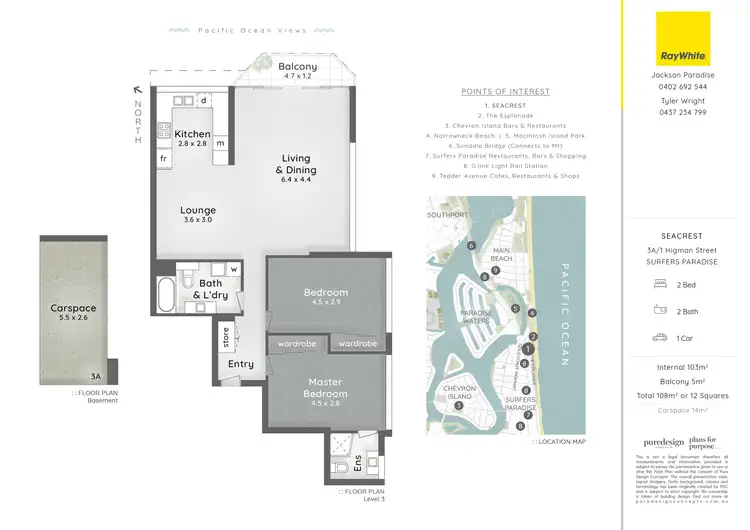 Floorplan of Homely unit listing, 3A/3448 Main Beach Parade, Surfers Paradise QLD 4217