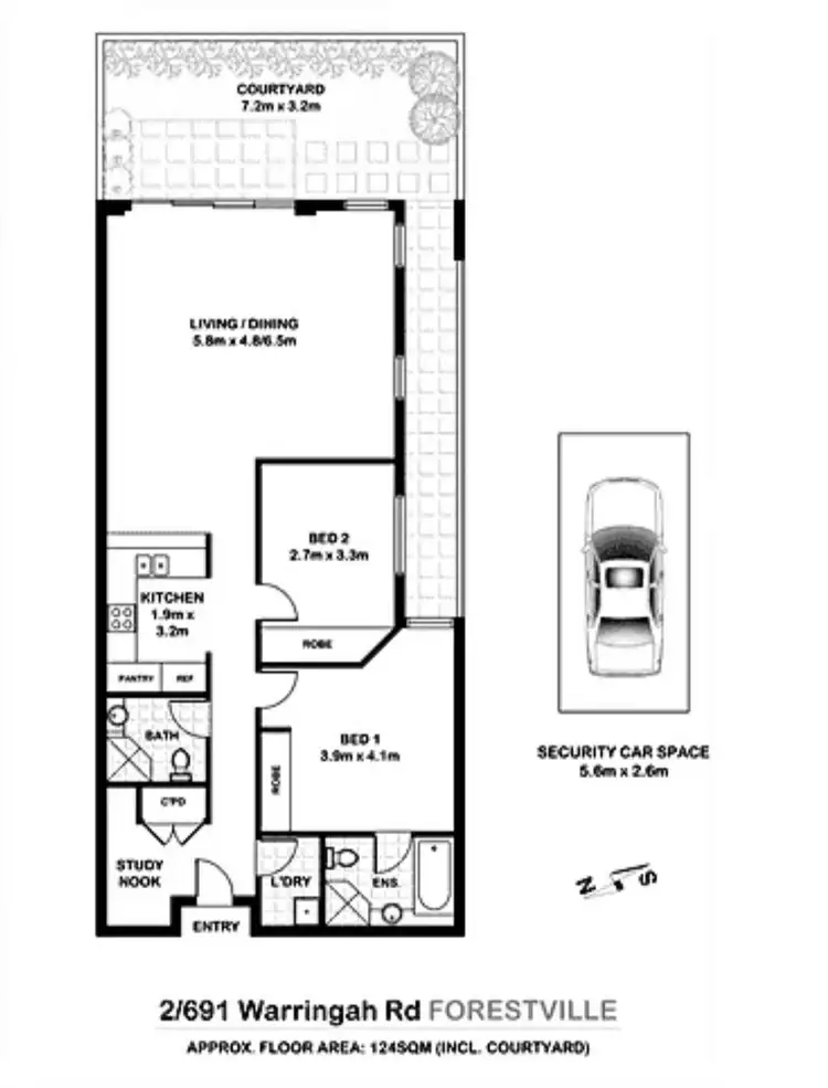 Floorplan of Homely apartment listing, 2/691-695 Warringah Road, Forestville NSW 2087