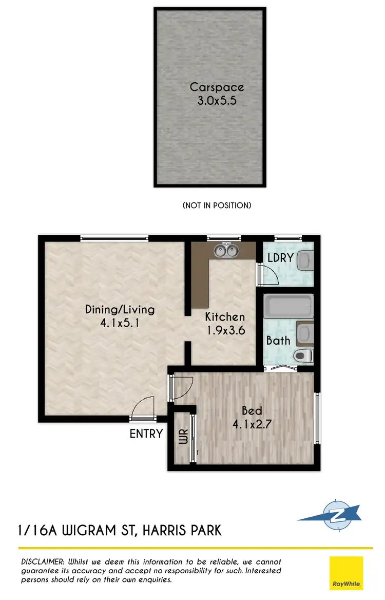 Floorplan of Homely unit listing, 1/16A Wigram Street, Harris Park NSW 2150