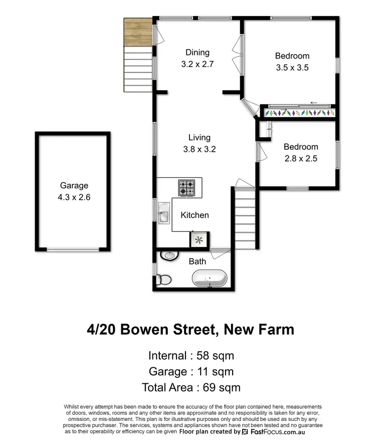 Floorplan of Homely unit listing, 4/20 Bowen Street, New Farm QLD 4005