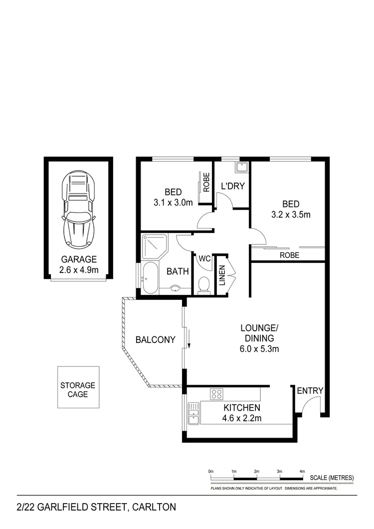 Floorplan of Homely unit listing, 2/22-26 Garfield Street, Carlton NSW 2218