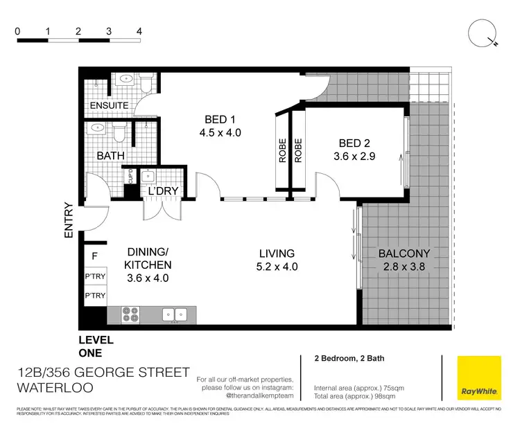 Floorplan of Homely apartment listing, 12b/356 George Street, Waterloo NSW 2017