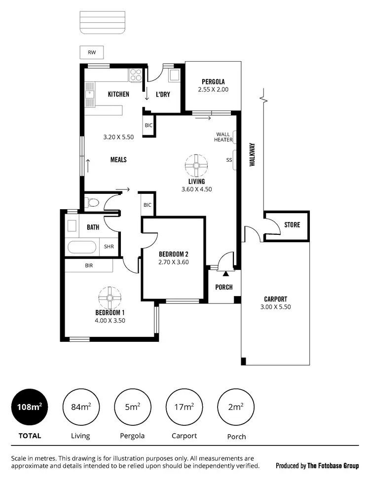 Floorplan of Homely unit listing, 2/1 Voules Street, Brighton SA 5048