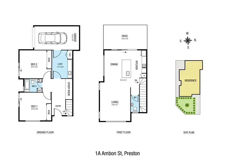 Floorplan of Homely townhouse listing, 1A Ambon Street, Preston VIC 3072