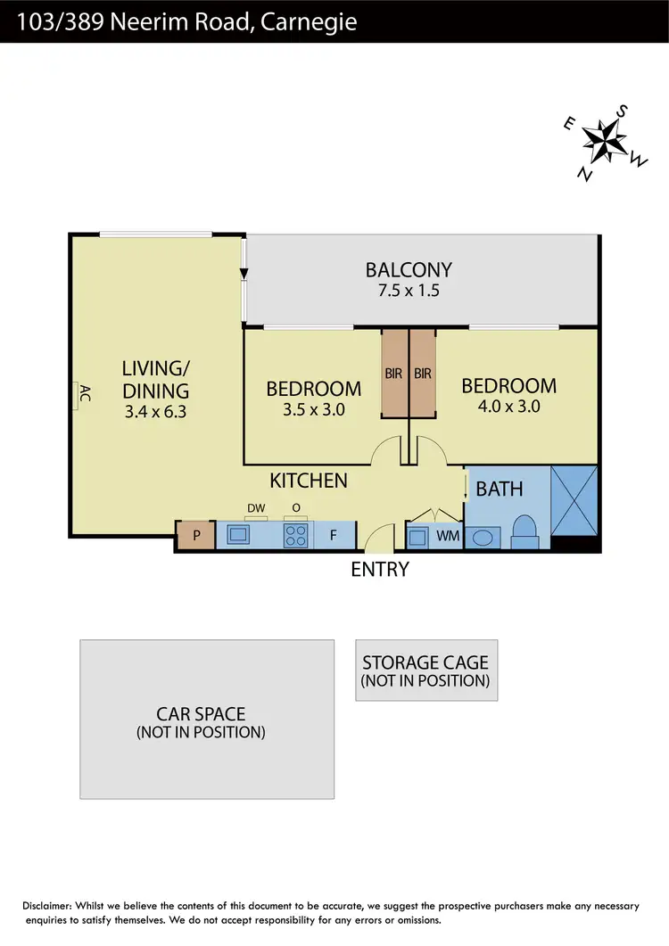 Floorplan of Homely apartment listing, 103/389 Neerim Road, Carnegie VIC 3163