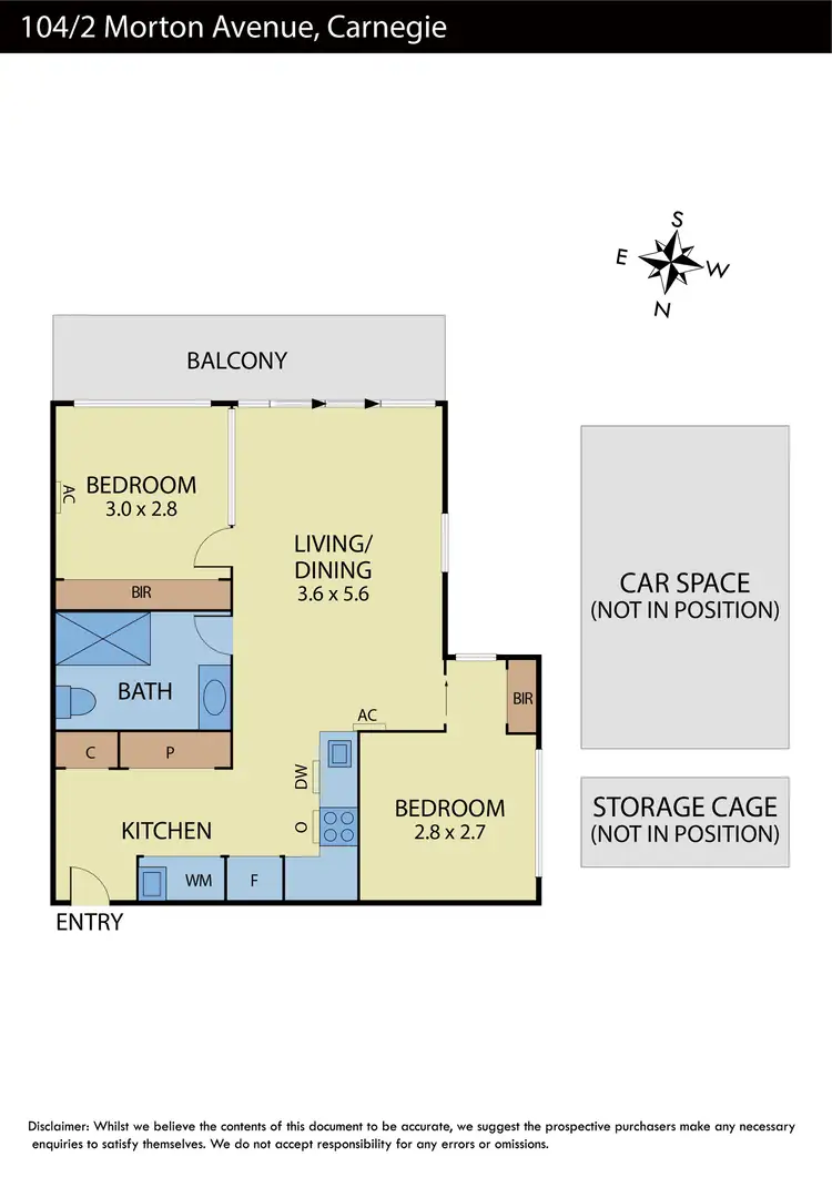 Floorplan of Homely apartment listing, 104/2 Morton Avenue, Carnegie VIC 3163