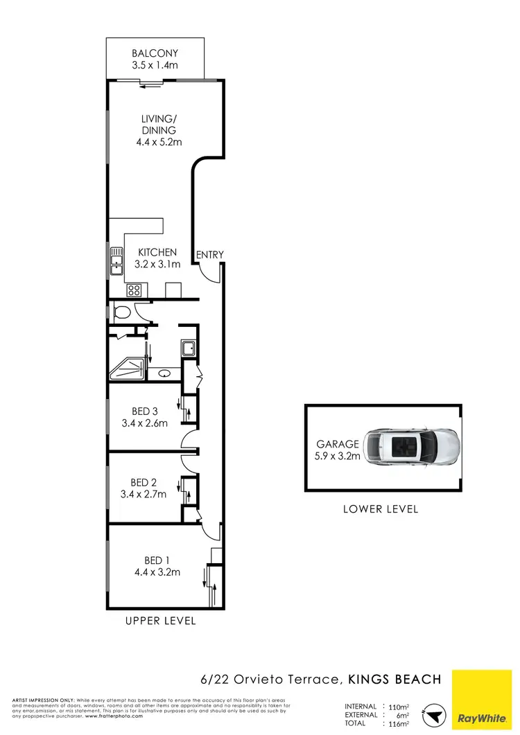 Floorplan of Homely unit listing, Unit 6/22 Orvieto Terrace, Kings Beach QLD 4551