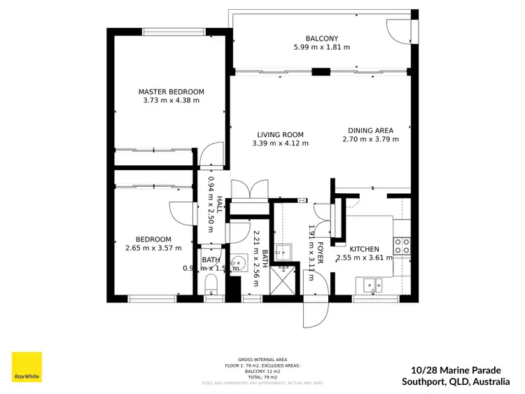 Floorplan of Homely apartment listing, 10/28 Marine Parade, Southport QLD 4215