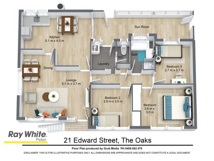 Floorplan of Homely house listing, 21 Edward Street, The Oaks NSW 2570