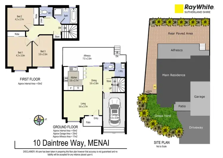 Floorplan of Homely townhouse listing, 10 Daintree Way, Menai NSW 2234
