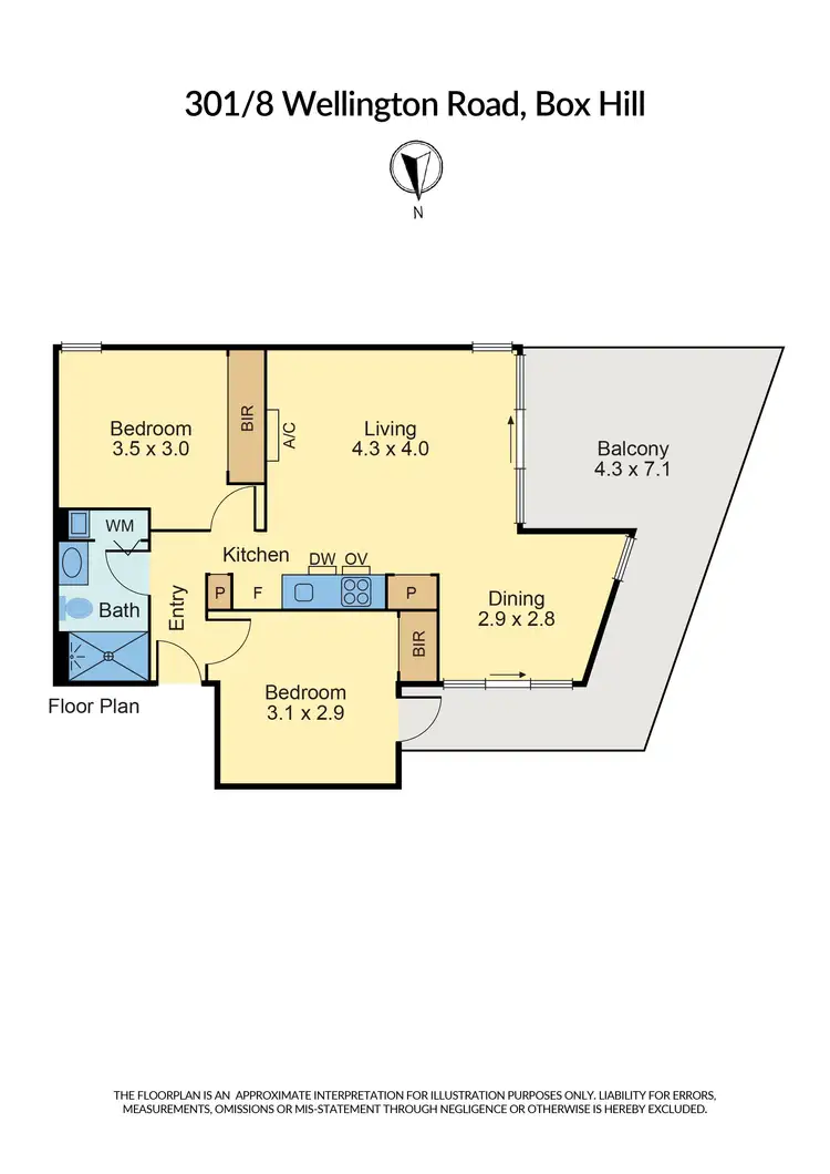 Floorplan of Homely apartment listing, 301/8 Wellington Road, Box Hill VIC 3128