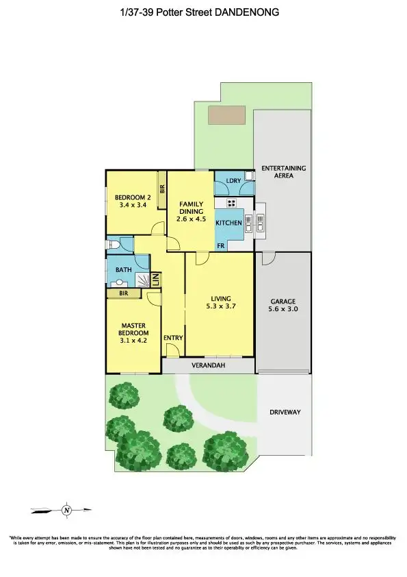 Floorplan of Homely unit listing, 1/37-39 Potter Street, Dandenong VIC 3175
