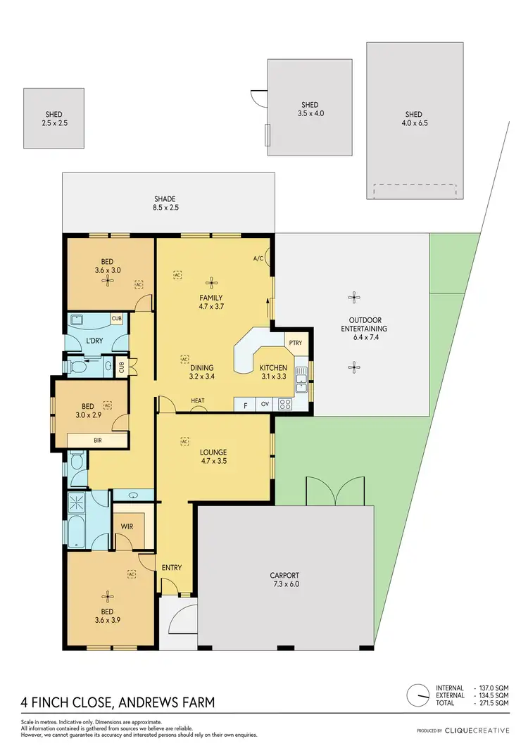 Floorplan of Homely house listing, 4 Finch Close, Andrews Farm SA 5114