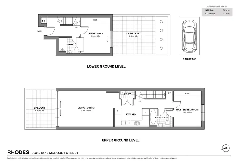 Floorplan of Homely apartment listing, JG09/10-16 Marquet Street, Rhodes NSW 2138