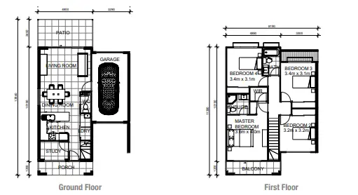Floorplan of Homely townhouse listing, 1/12 Penny Street, Algester QLD 4115