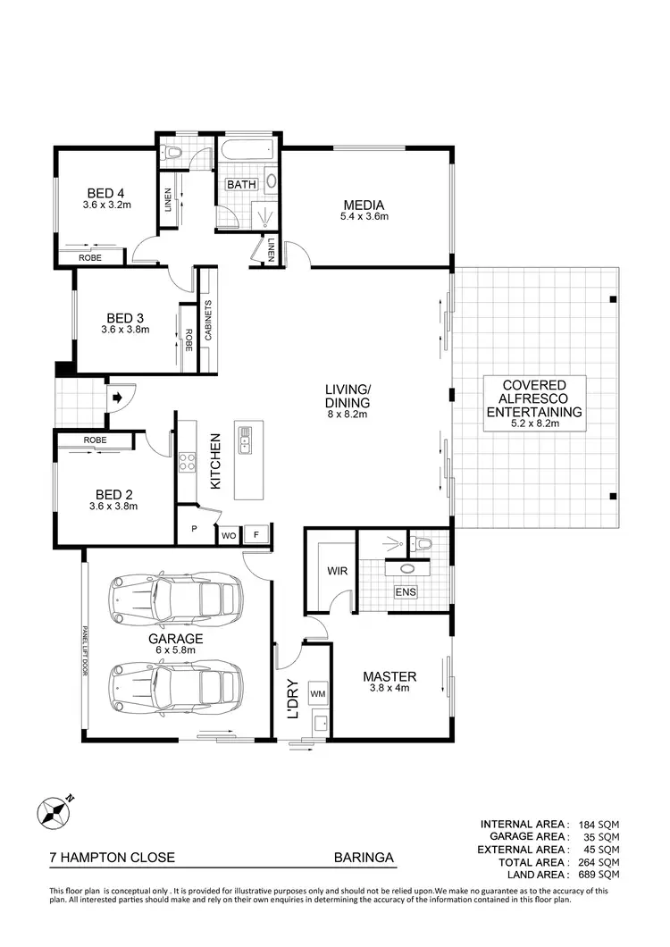 Floorplan of Homely house listing, 7 Hampton Close, Baringa QLD 4551