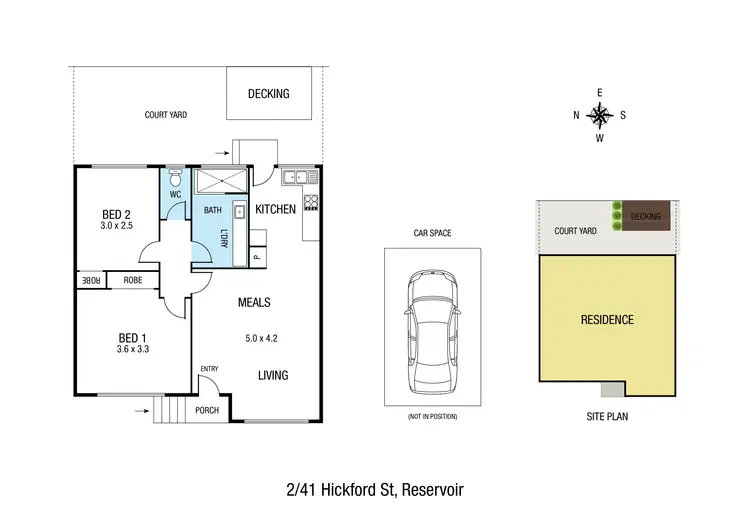 Floorplan of Homely unit listing, 2/41 Hickford Street, Reservoir VIC 3073