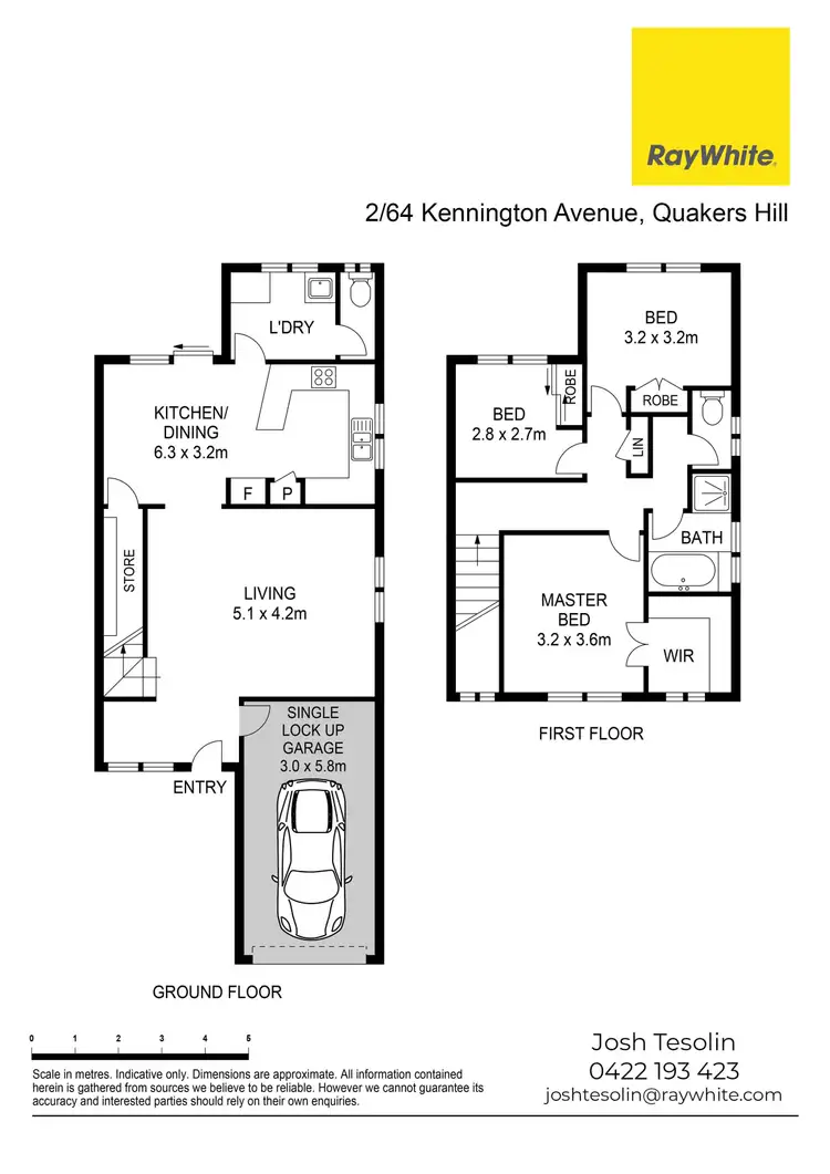 Floorplan of Homely semi-detached listing, 2/64 Kennington Avenue, Quakers Hill NSW 2763