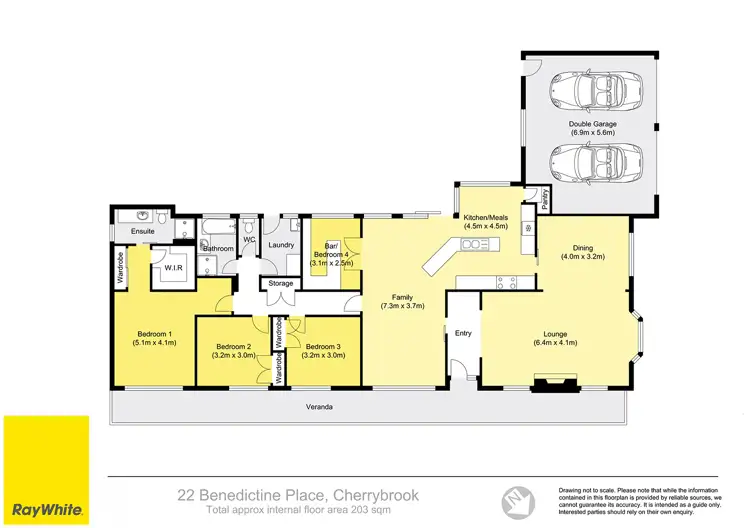 Floorplan of Homely house listing, 22 Benedictine Place, Cherrybrook NSW 2126