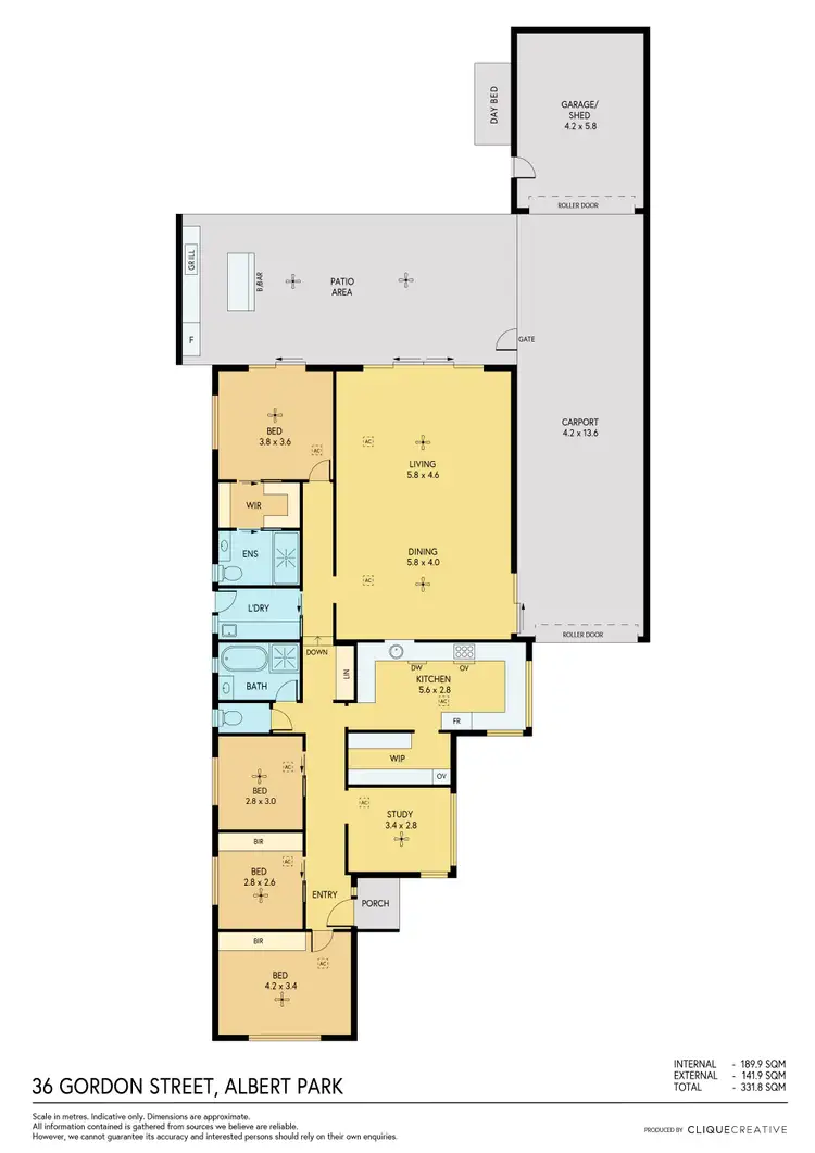Floorplan of Homely house listing, 36 Gordon Street, Albert Park SA 5014