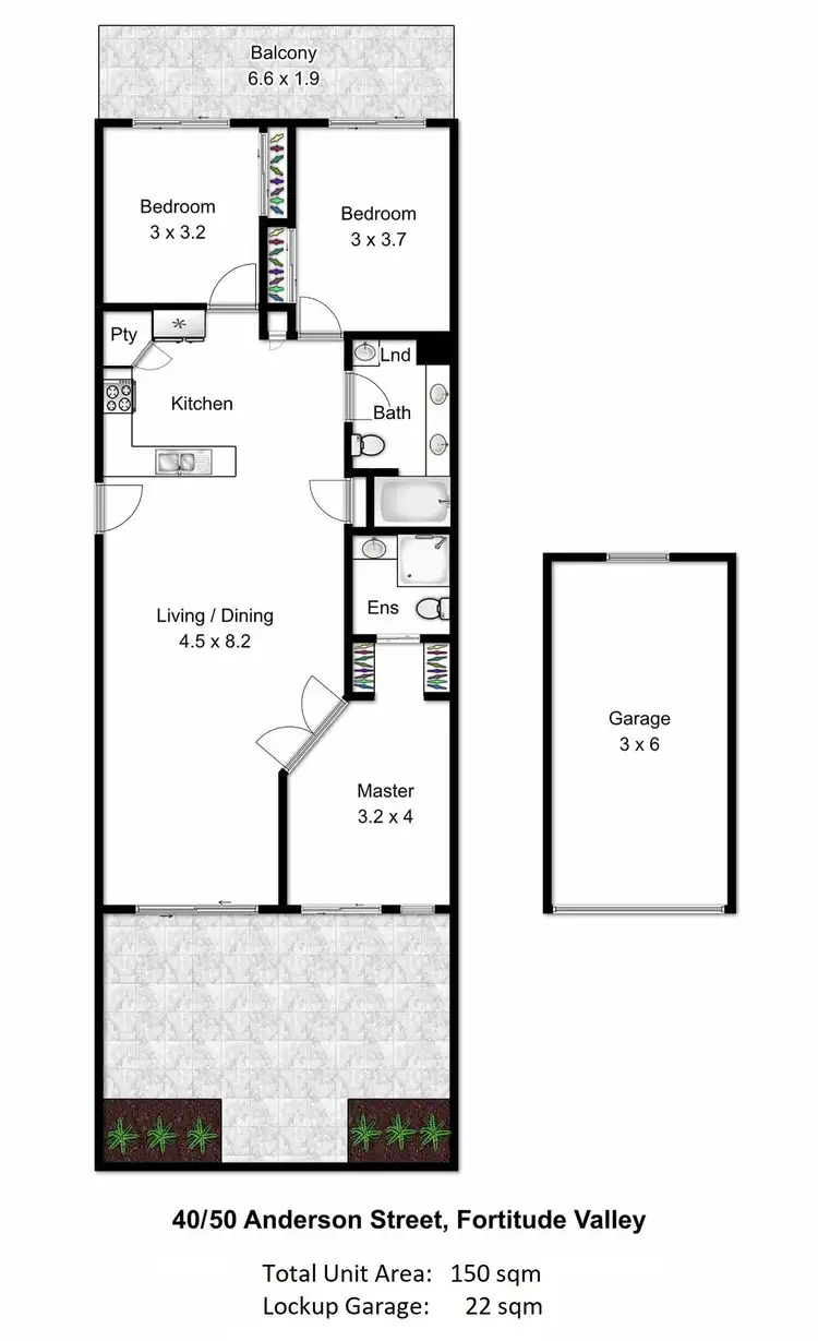 Floorplan of Homely apartment listing, 40/50 Anderson Street, Fortitude Valley QLD 4006