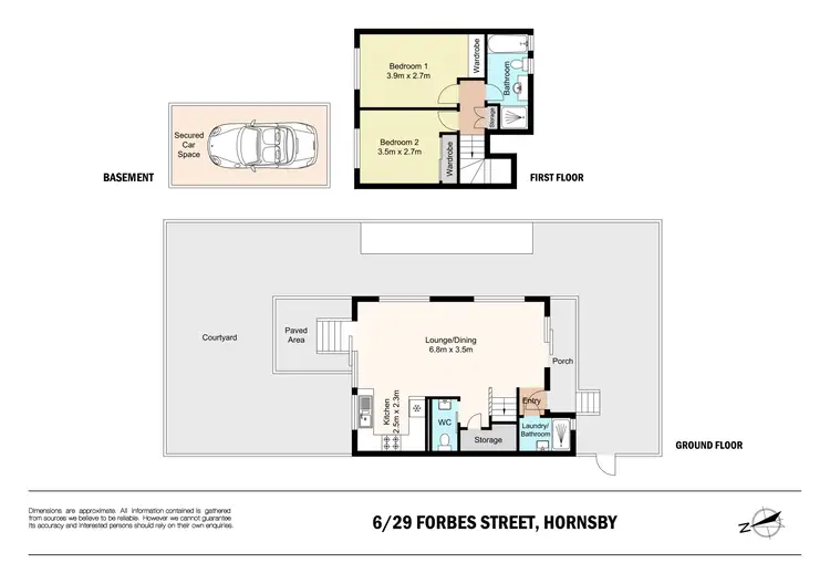 Floorplan of Homely townhouse listing, 6/29 Forbes Street, Hornsby NSW 2077