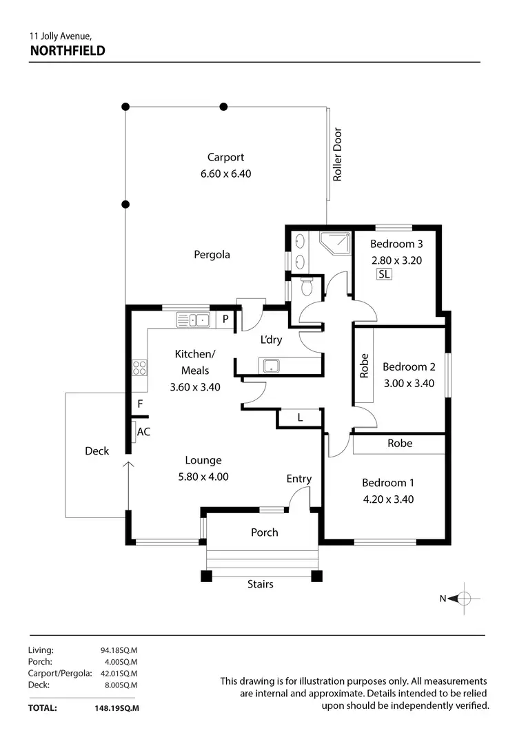 Floorplan of Homely house listing, 11 Jolly Avenue, Northfield SA 5085