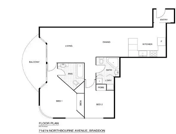 Floorplan of Homely apartment listing, 714/74 Northbourne Avenue, Braddon ACT 2612