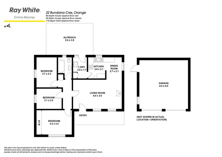 Floorplan of Homely house listing, 32 Bundarra Crescent, Orange NSW 2800